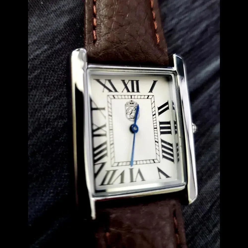1888‎ Pierre Lucerne Tank Swiss Inspired Men Watch Brown Band